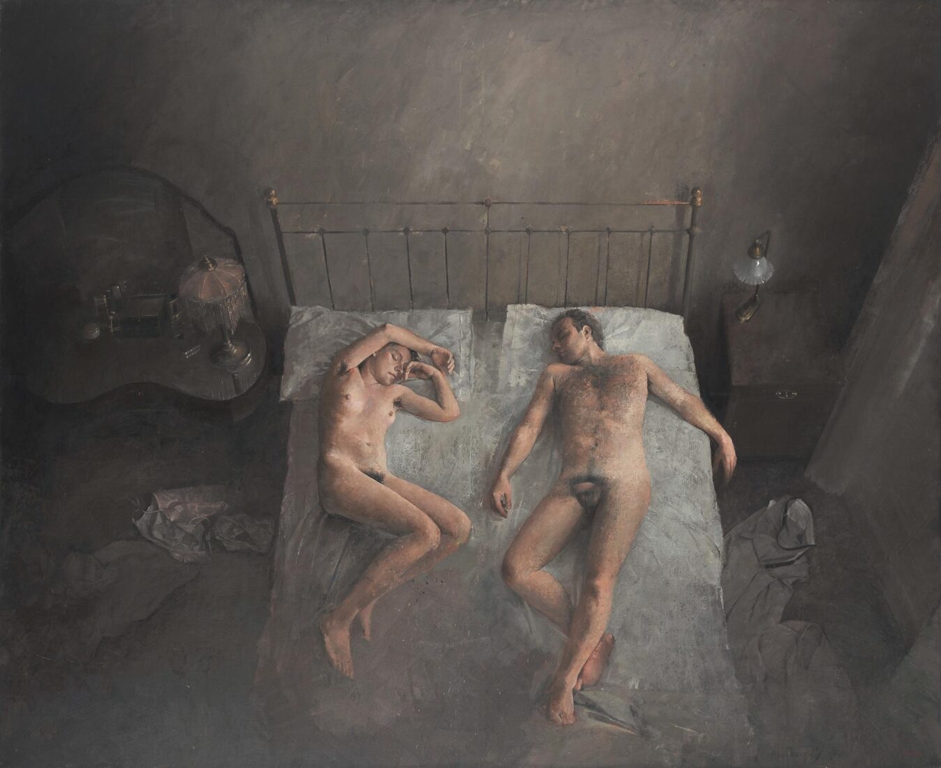 Naked Couple Lying on the Bed - Bokoros Christos
