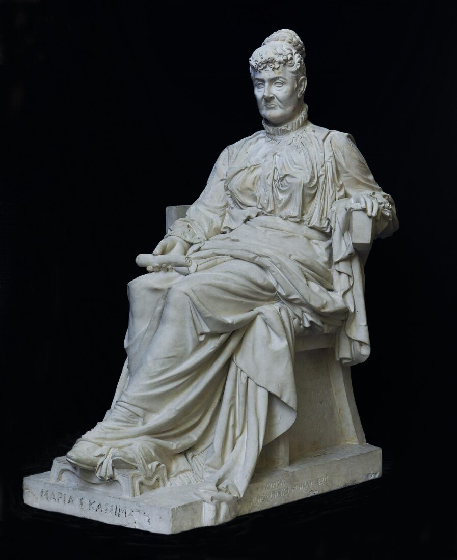 Maria S. Kassimati (plaster cast of the statue of Maria Cassimati from the tomb of Dimitrios Georgoulas in the First Cemetery of Athens)