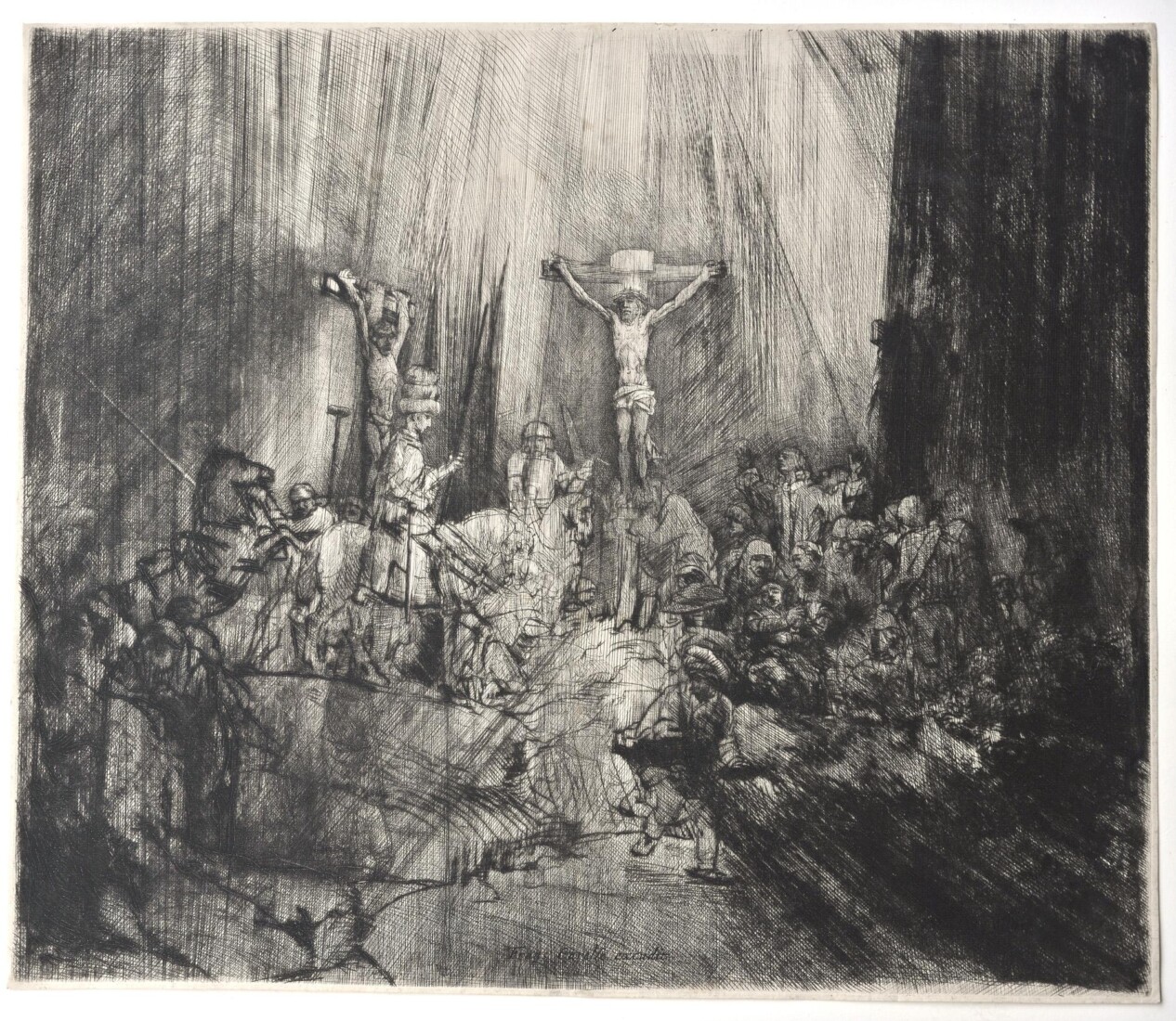 Rembrandt Harmensz. van Rijn (Ρέμπραντ Χάρμενσζ φαν Ρέιν, 1606-1669) Ο Εσταυρωμένος μεταξύ των δύο ληστών. Οι τρεις Σταυροί 1653