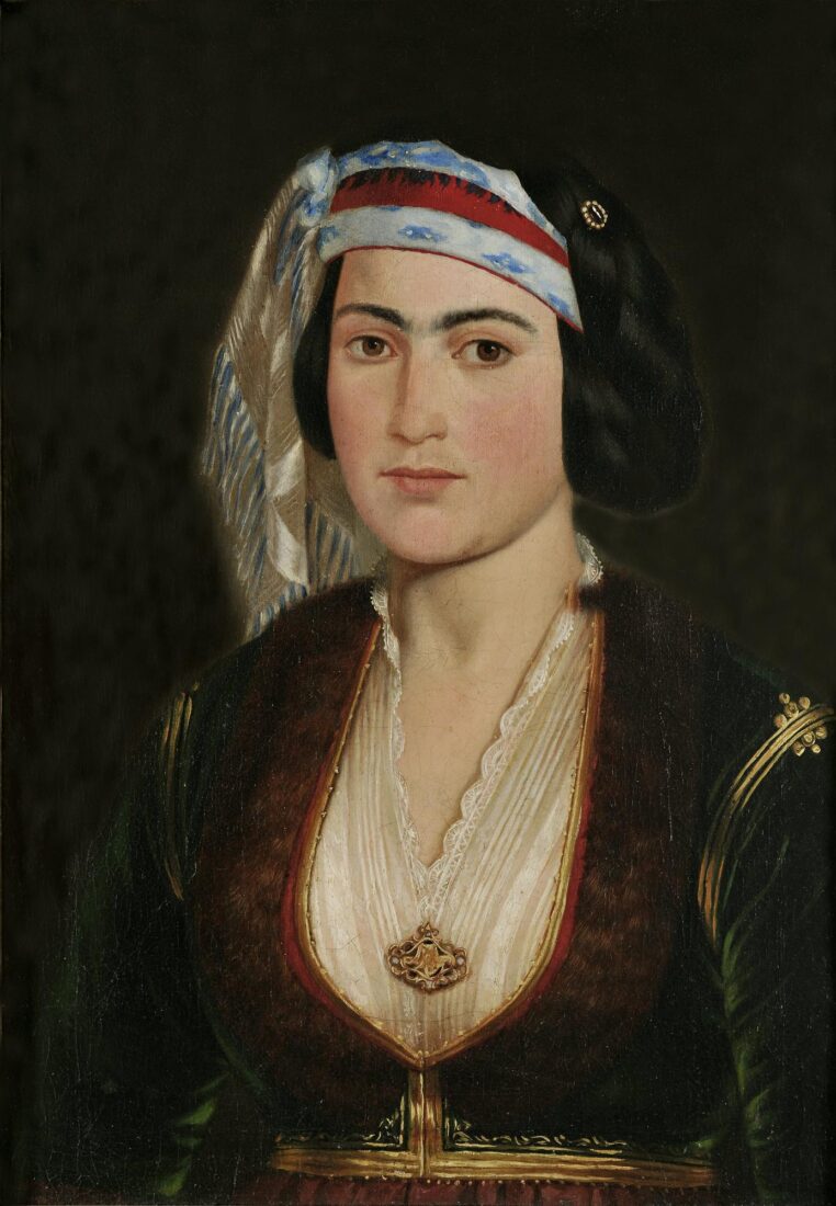 Portrait of a Young Maiden in Greek Costume - Vryzakis Theodoros