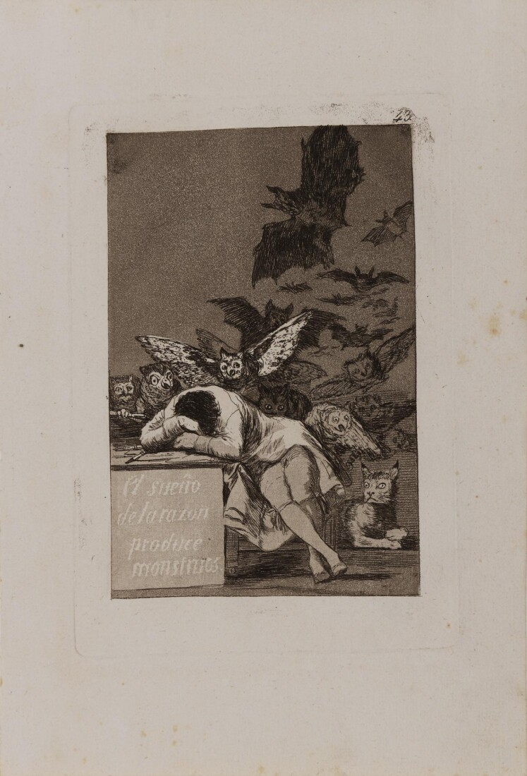 Goya y Lucientes Francisco (Γκόγια υ Λουθιέντες Φρανθίσκο, 1746-1828) Ο ύπνος της λογικής γεννά τέρατα 1803