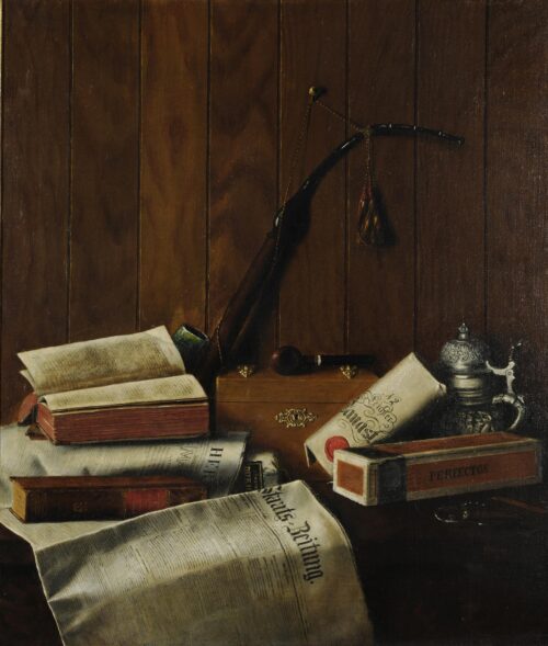 Still Life with an Open Book, Newspapers, a Cigar and a Pipe - Hirsch M.