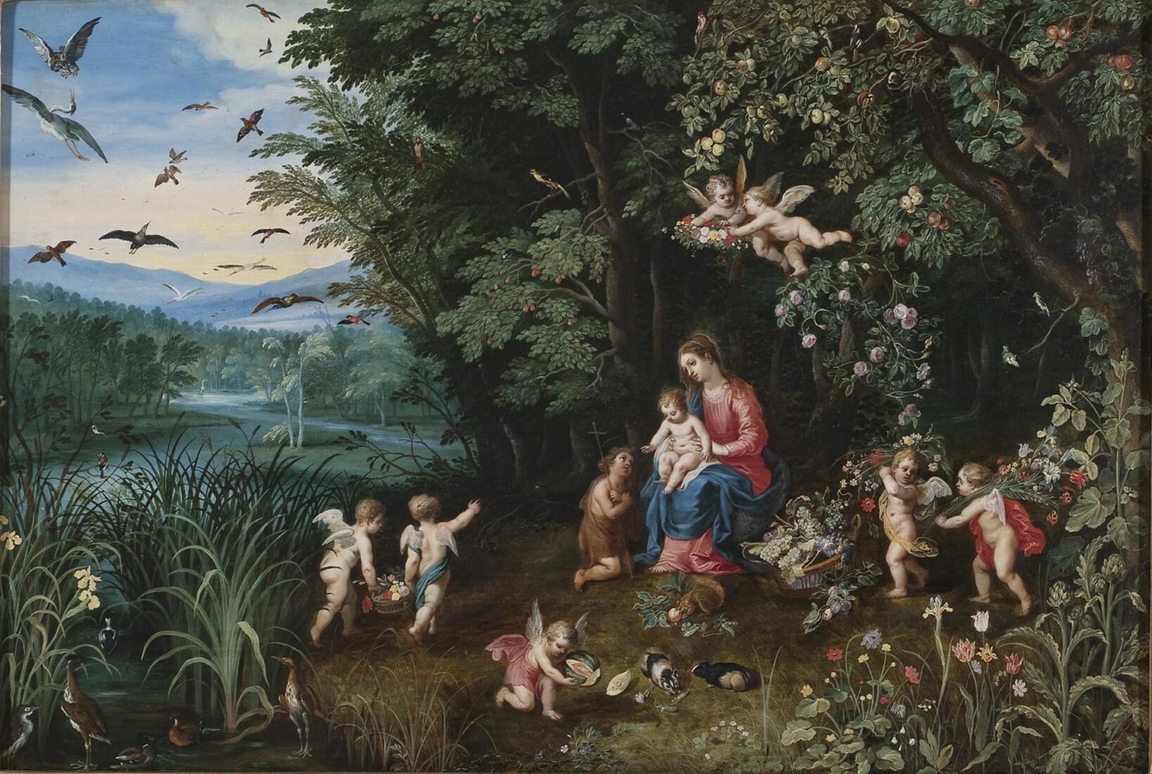 The Virgin Mary with Infant and St. John in a Landscape - Brueghel II Jan