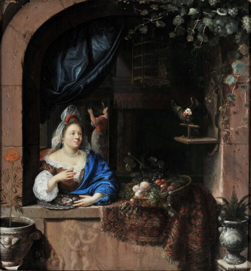 Lady with a Parrot - Mieris Willem van