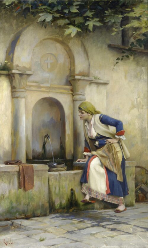 Woman at Fountain - Rallis Theodoros