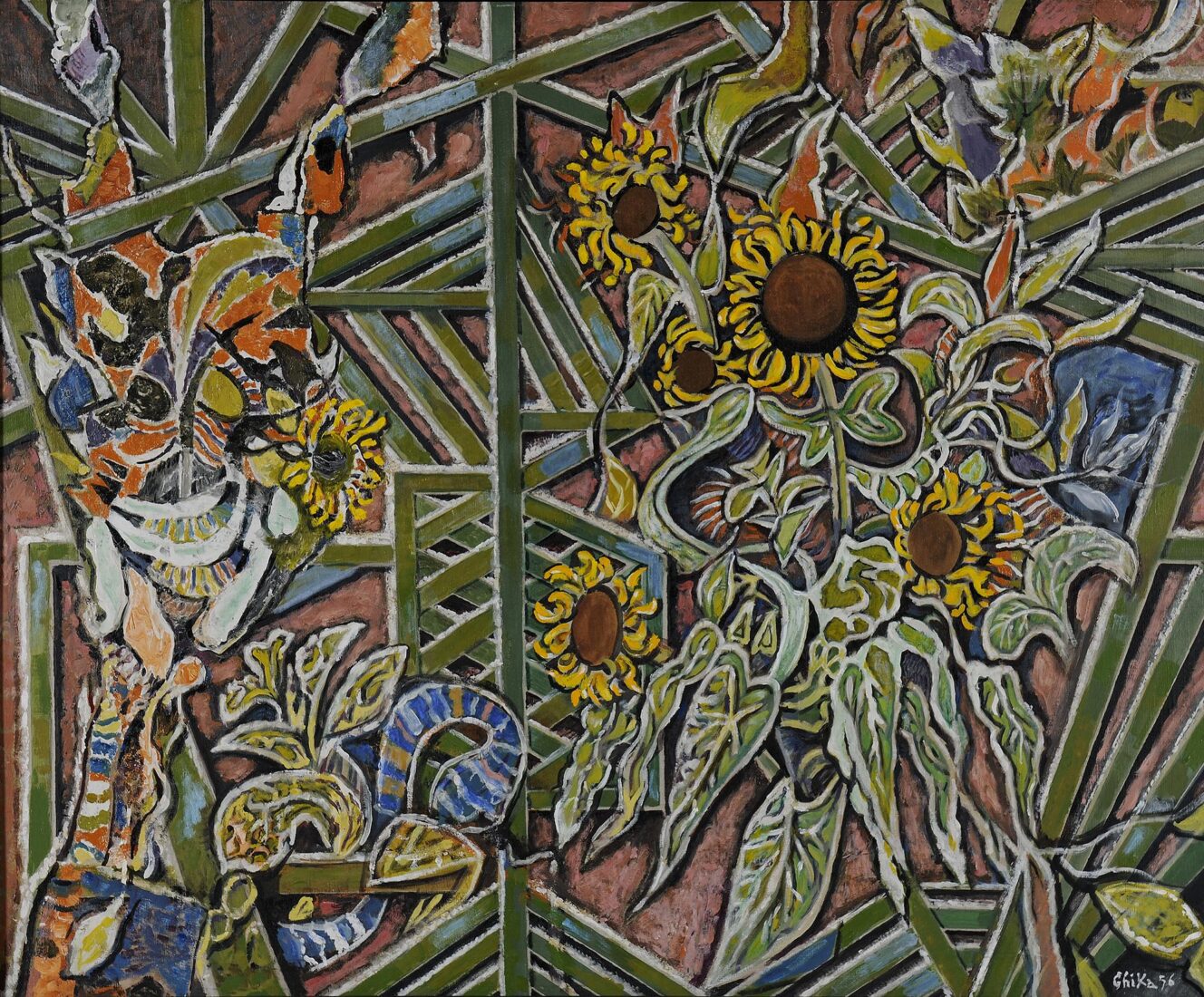 Sunflowers and Trellis - Hatzikyriakos-Ghika Nikos