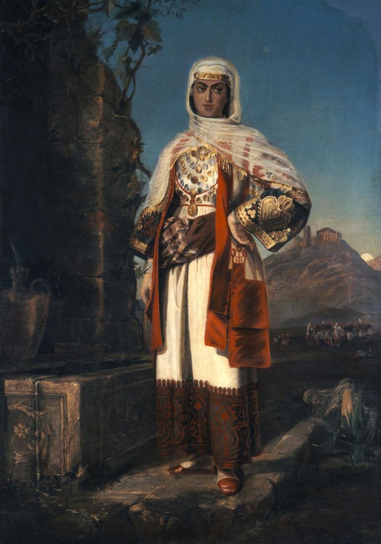Young Woman in Attica Dress - Vryzakis Theodoros