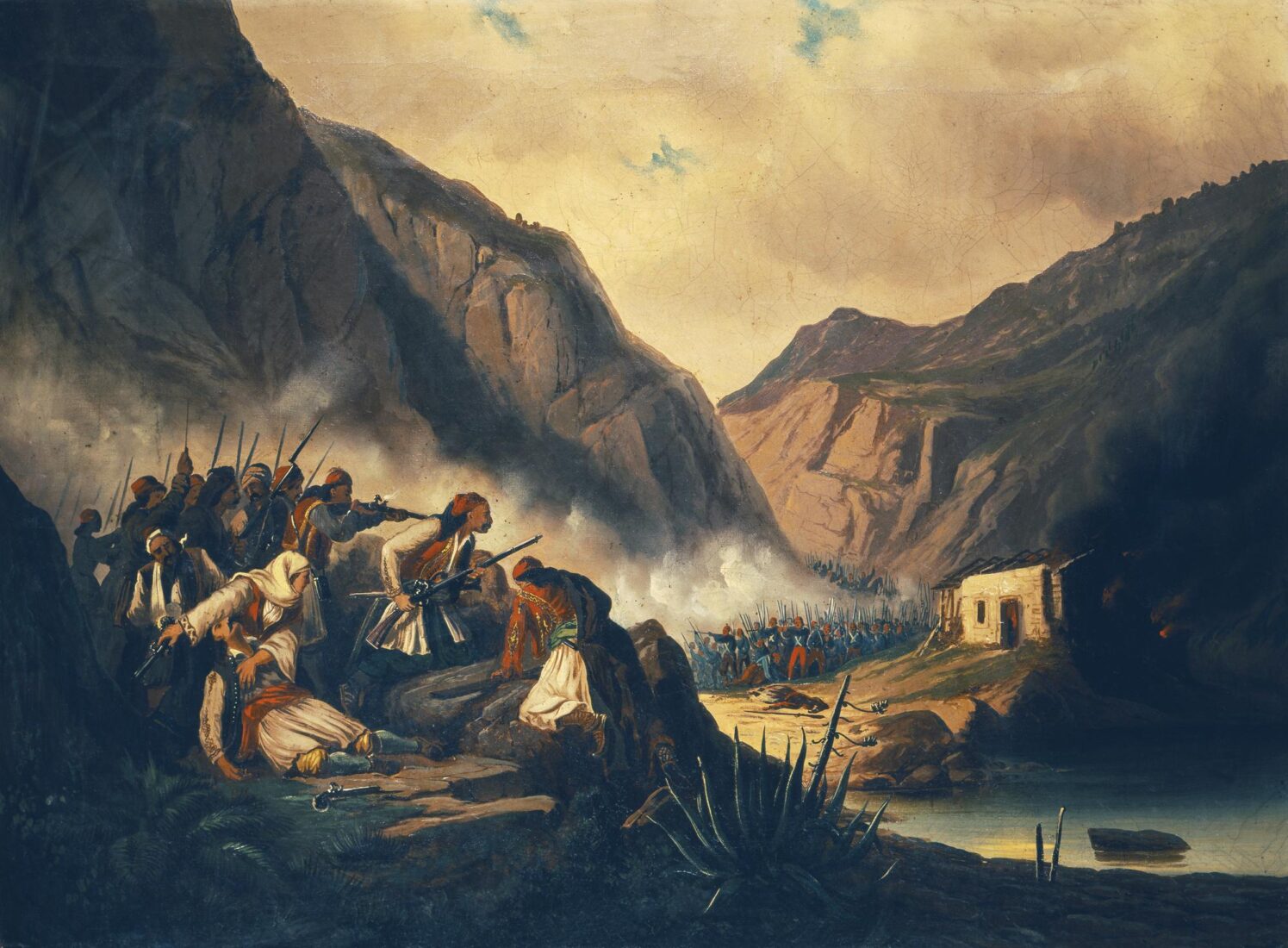 The Battle at the Straits of Dervenakia - Vryzakis Theodoros