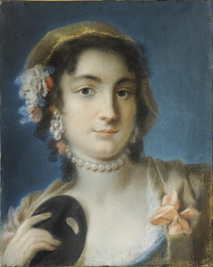 Portrait of a Lady with a Mask in Hand