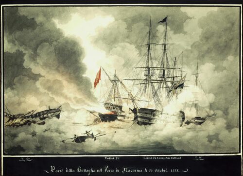 Τμήμα της ναυμαχίας στο λιμάνι του Ναβαρίνου (κατά το πρότυπο του George Philip Reinagle) - Cammillieri Nicolas