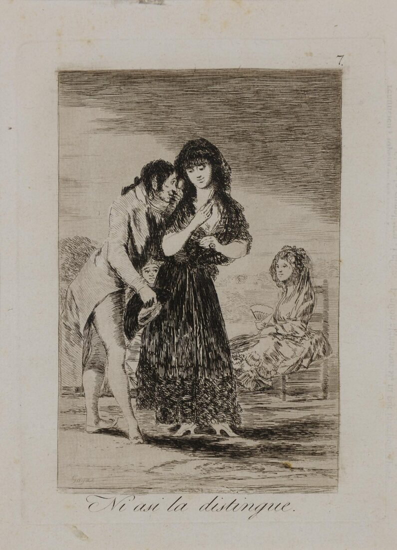 From the series “Los Caprichos” – Even thus he cannot make her out - Goya y Lucientes Francisco