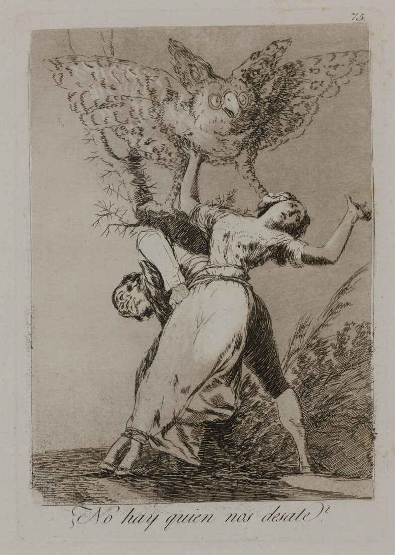 From the series “Los Caprichos” – Can’t anyone unite us? - Goya y Lucientes Francisco