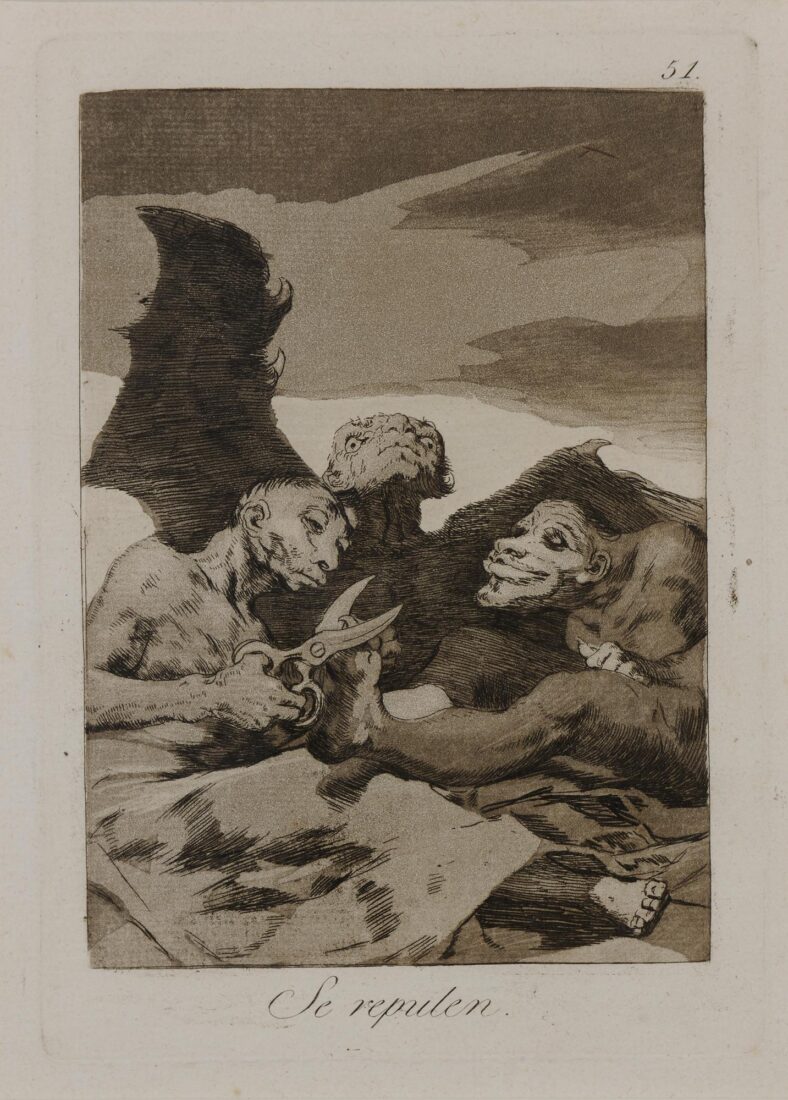 From the series “Los Caprichos” – They spruce themselves up - Goya y Lucientes Francisco