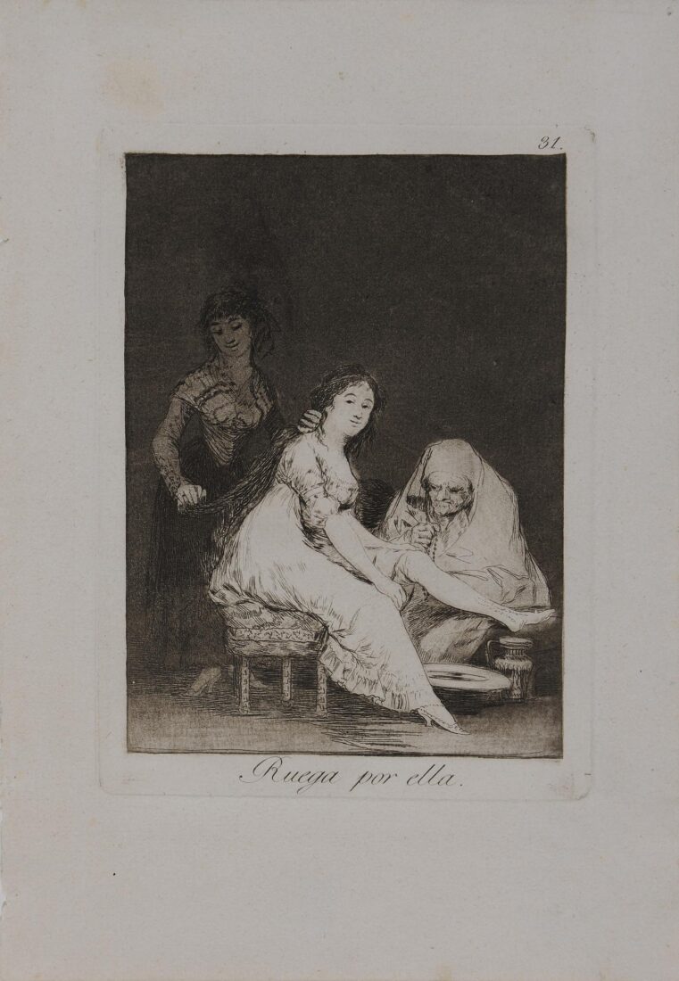 From the series “Los Caprichos” – She prays for her