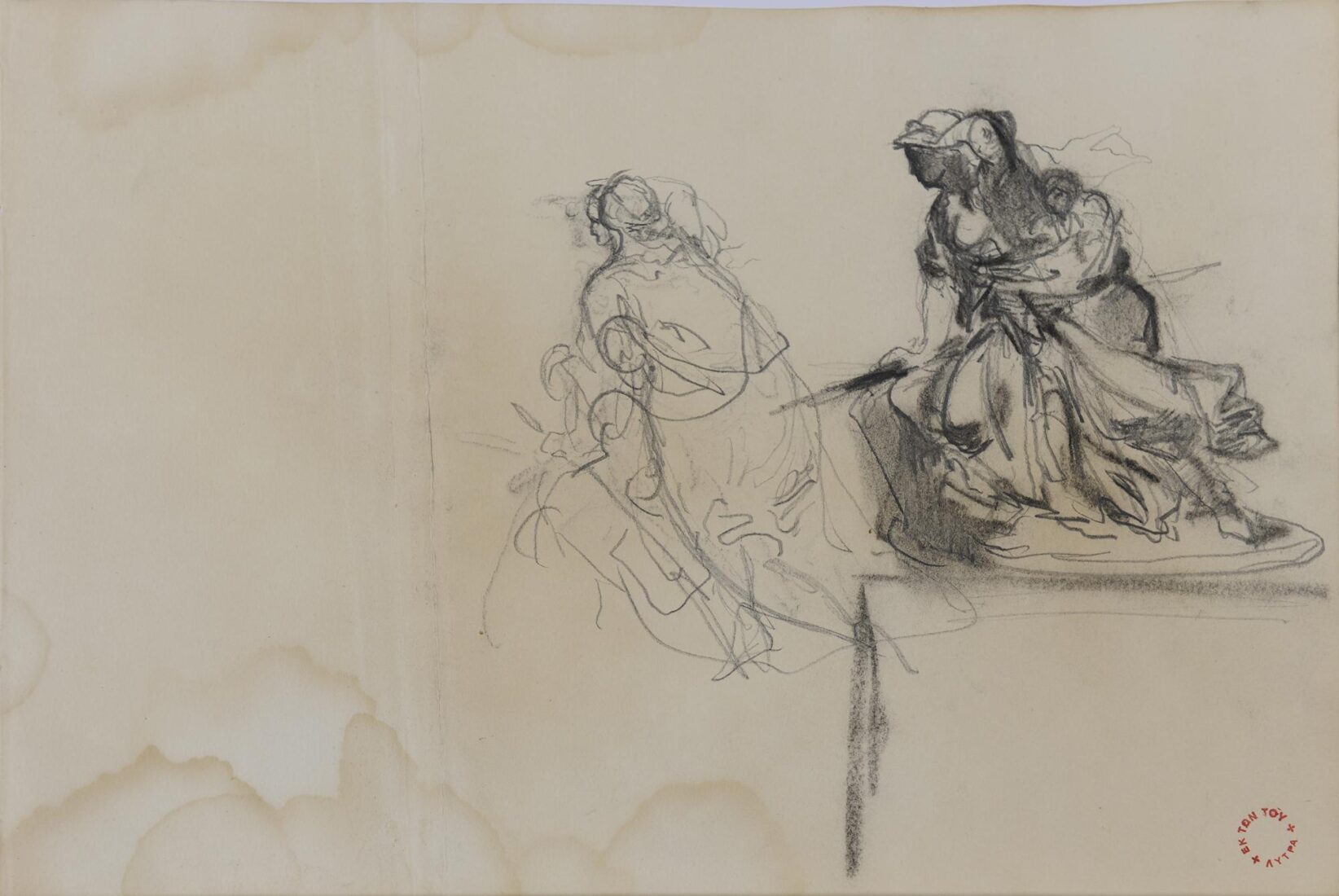 Preliminary Draft for the Painting “Eleni Ananeonymphos” (An Episode from the Greek Revolution) - Lytras Nikephoros