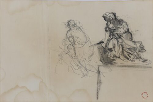 Preliminary Draft for the Painting “Eleni Ananeonymphos” (An Episode from the Greek Revolution) - Lytras Nikephoros
