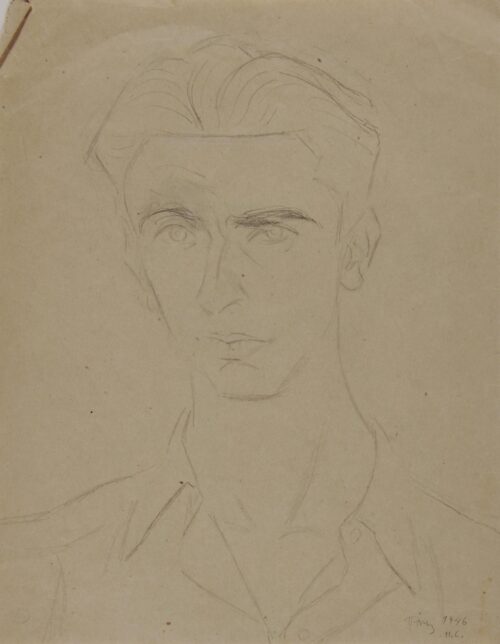 a. Portrait of Yannis Migadis  b. Self-portrait - Tetsis Panayiotis